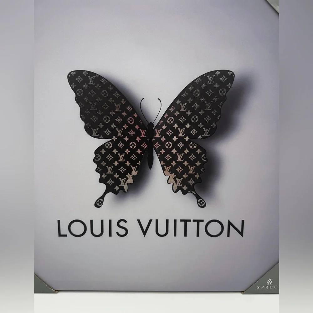 Luxury Designer-Inspired Butterfly‎ Canvas Wall Art – Black & White Glam Decor